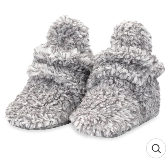 FURRY GRIPPER BABY BOOTIE - HEATHER GRAY - Picture 6 of 9